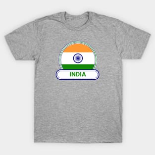 India Country Badge - India Flag T-Shirt